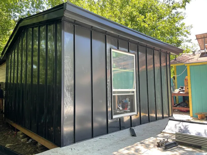 Black standing seam metal wall panels for Metal Roof Installation in Saranap